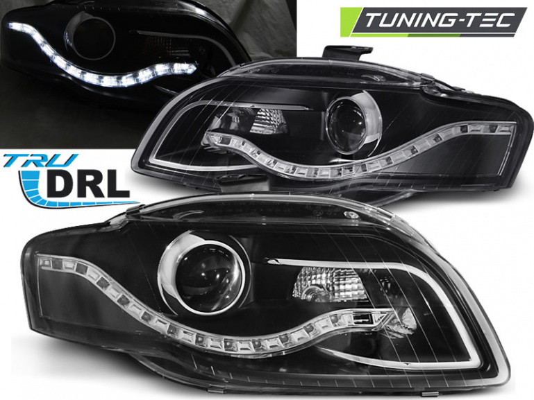 LED Tagfahrlicht Scheinwerfer für Audi A4 B7 05-08 schwarz